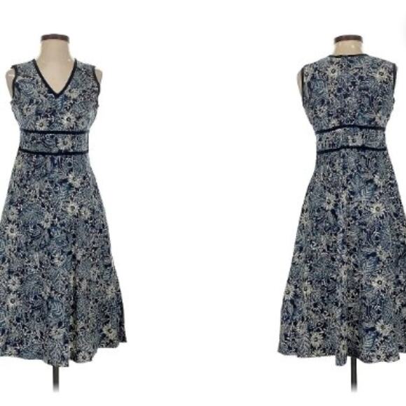 Eddie Bauer Blue Floral Sleeveless Midi Dress – Petite 2 - Picture 10 of 10